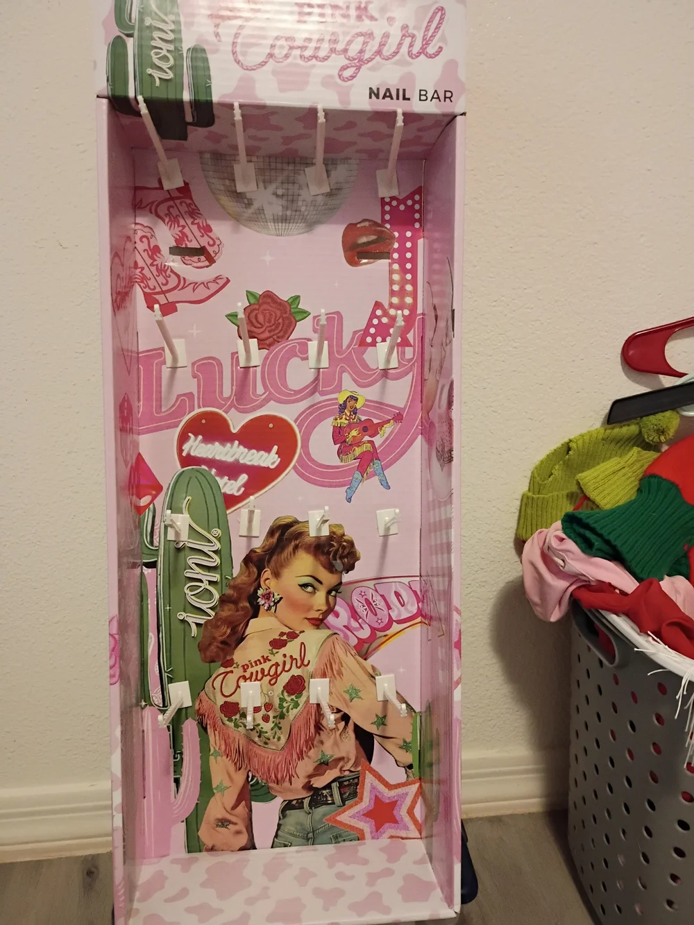 Pink Cowgirl  Wall Organizer - Pink